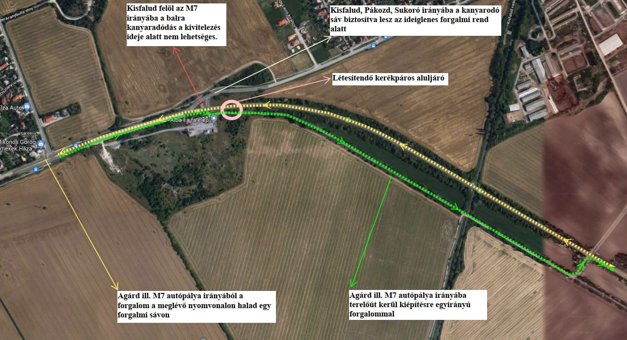Megváltozik a korábban bevezetett ideiglenes forgalomi rend a 7-es bevezető szakaszán